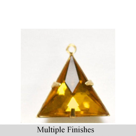 20mm Topaz Faceted Acrylic Triangle Stone in 1 Loop Setting