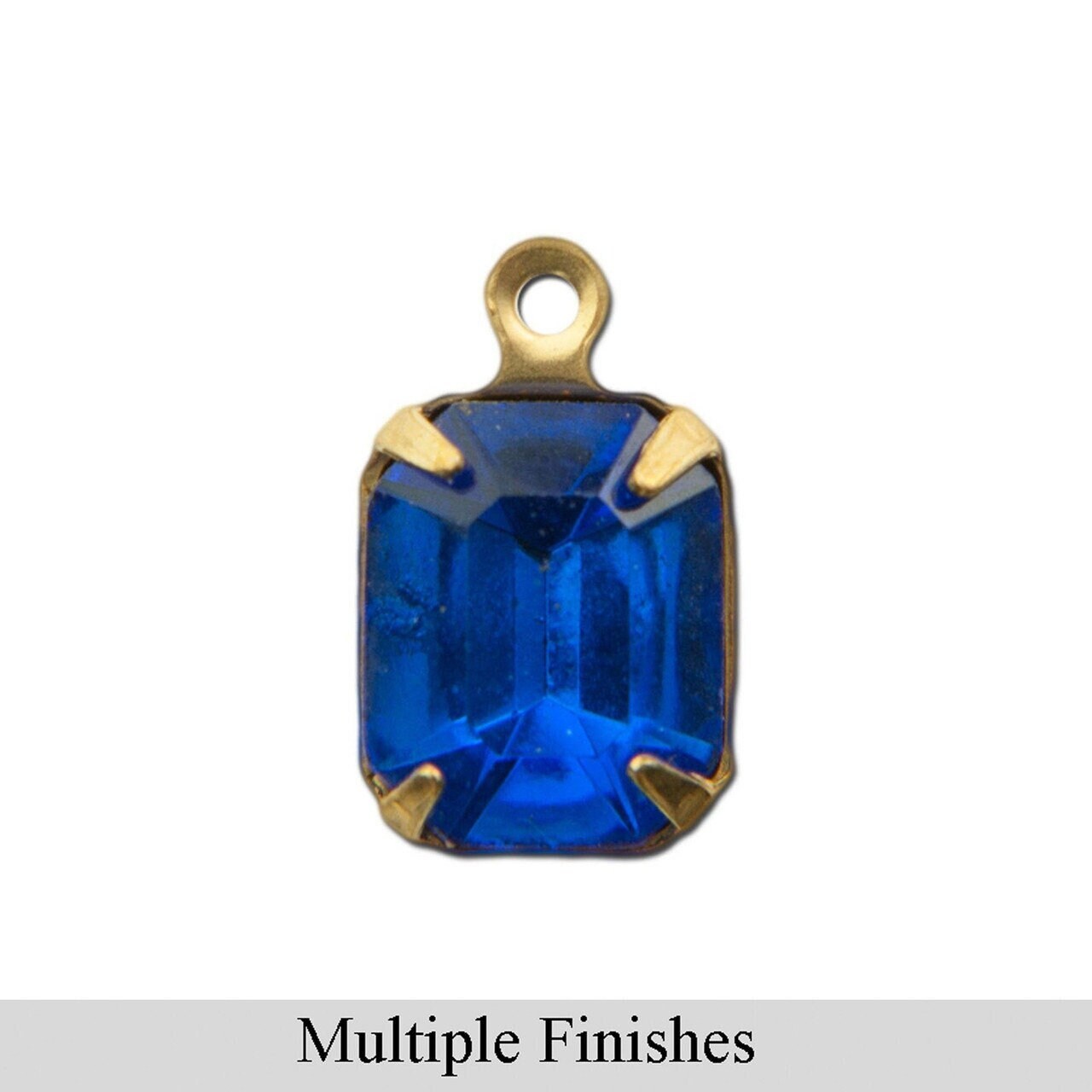 10x8mm Sapphire Faceted Glass Octagon Stone in 1 Loop Setting