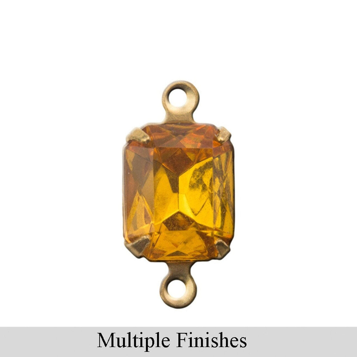 10x8mm Topaz Faceted Glass Octagon Stone in 2 Loop Setting