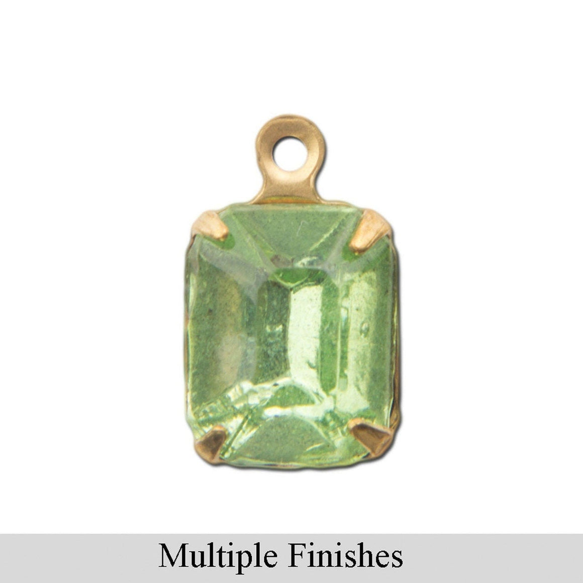 10x8mm Peridot Faceted Glass Octagon Stone in 1 Loop Setting
