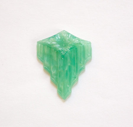 Green Green Glass Floral Deco Stone Cabochon cab341