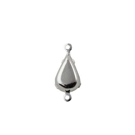 13x8mm Emerald Faceted Glass Teardrop Stone in 2 Loop Setting