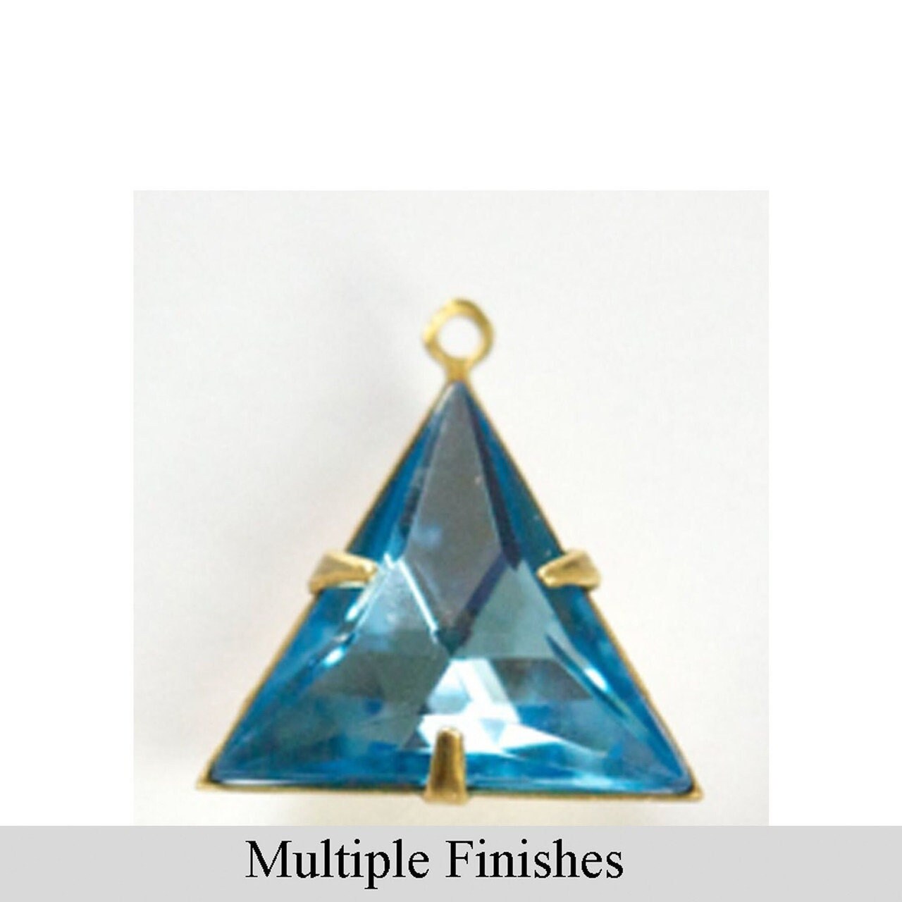 20mm Light Sapphire Faceted Acrylic Triangle Stone in 1 Loop Setting