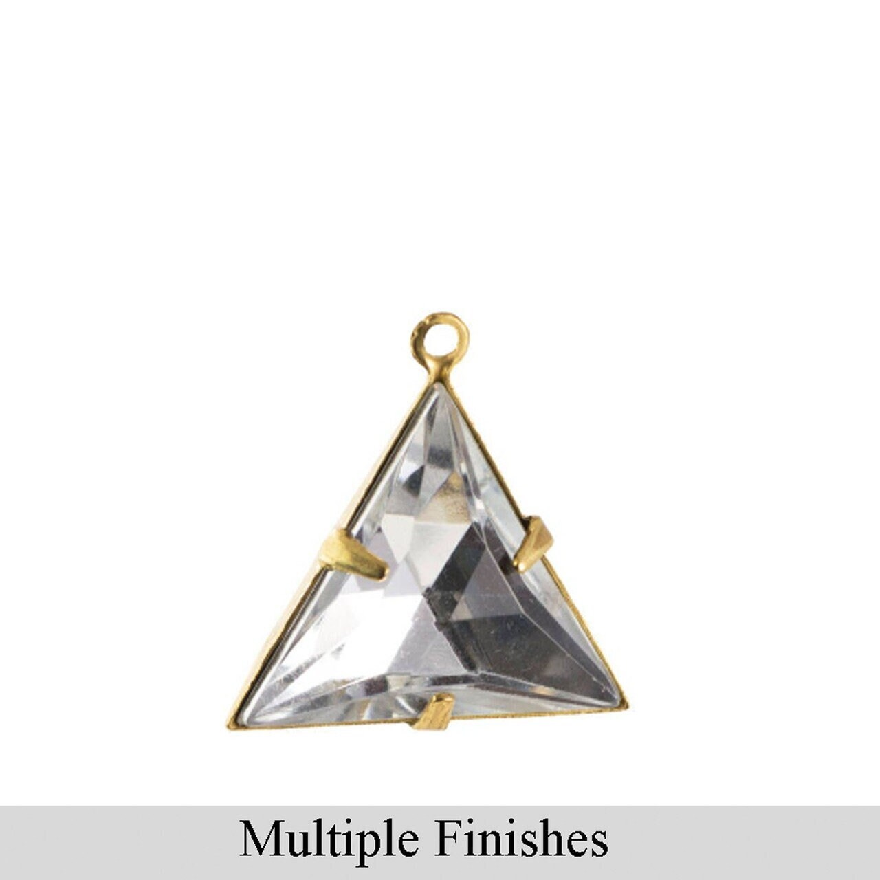 20mm Clear Faceted Acrylic Triangle Stone in 1 Loop Setting