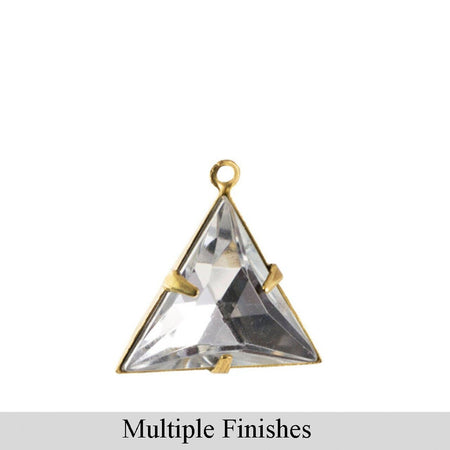 20mm Clear Faceted Acrylic Triangle Stone in 1 Loop Setting