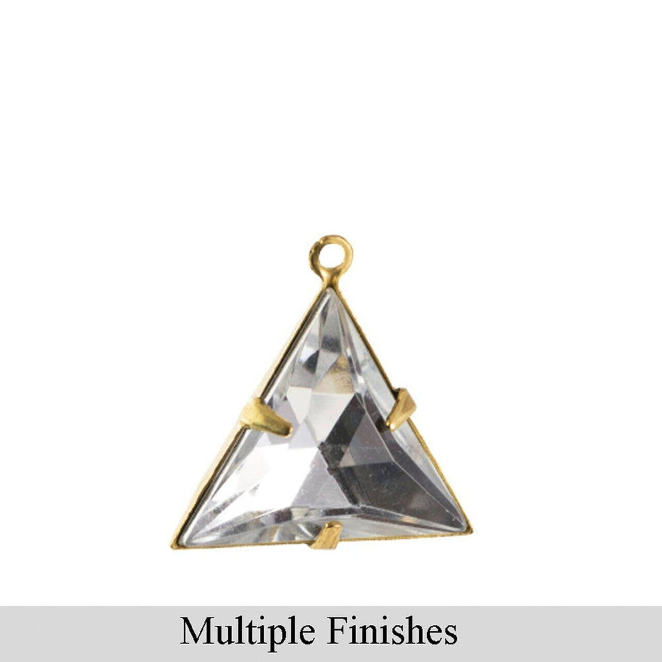 20mm Clear Faceted Acrylic Triangle Stone in 1 Loop Setting