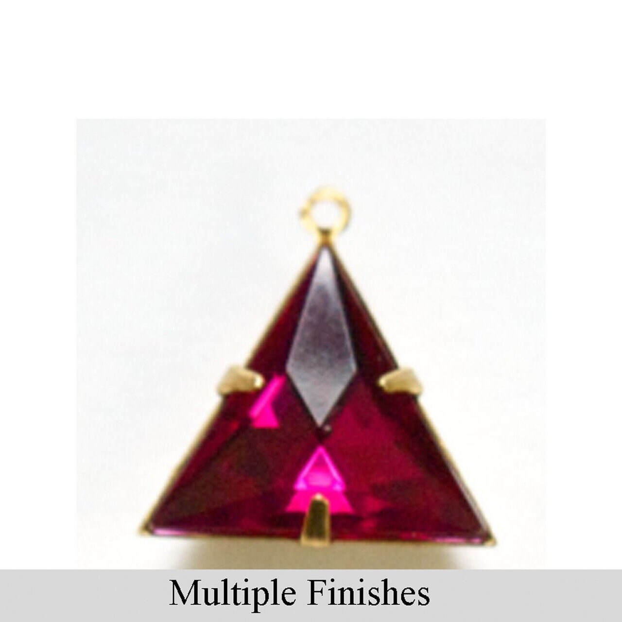 20mm Fuchsia Faceted Acrylic Triangle Stone in 1 Loop Setting