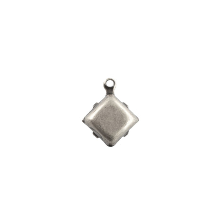 8mm Green Moonglow Glass Square Stone in 1 Loop Setting (6)