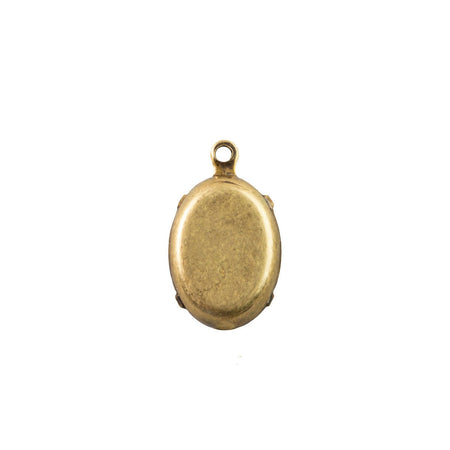 16x11mm Opaque Yellow Glass Oval Stone in 1 Loop Setting