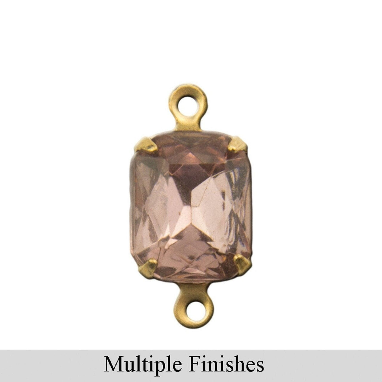 10x8mm Light Amethyst Faceted Glass Octagon Stone in 2 Loop Setting