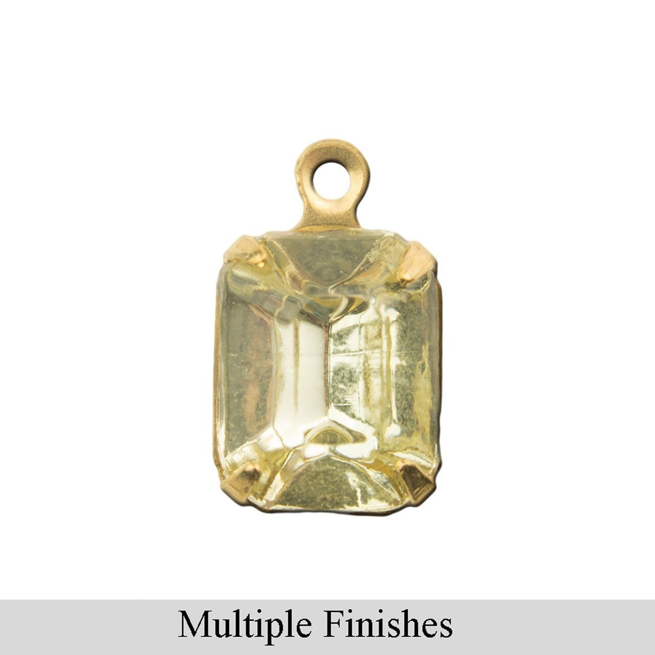 10x8mm Jonquil Faceted Glass Octagon Stone in 1 Loop Setting