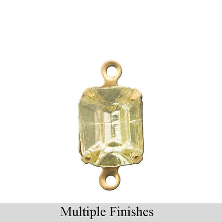 10x8mm Jonquil Faceted Glass Octagon Stone in 2 Loop Setting