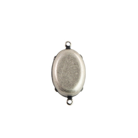 16x11mm Opaque Light Blue Glass Oval Stone in 2 Loop Setting