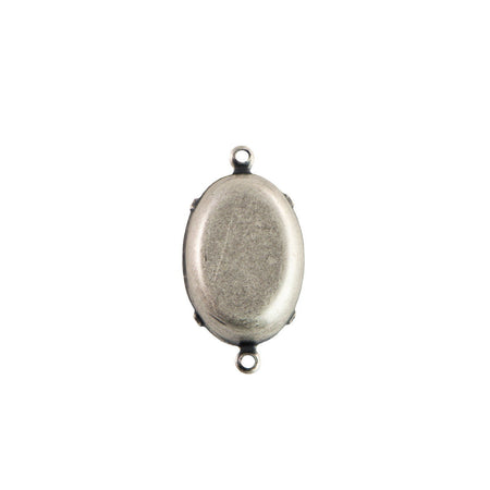 16x11mm Opaque Light Green Glass Oval Stone in 2 Loop Setting
