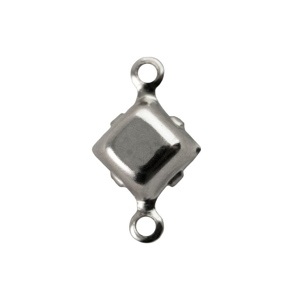 6mm Light Pink Picasso Glass Square Stone in 2 Loop Setting