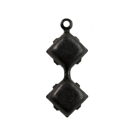 6mm Green Moonglow Glass Square Stone in 1 Loop Double Setting