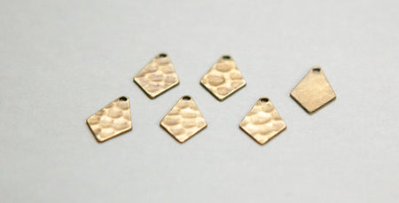 1 Hole Brass Ox Hammered Pointed Teardrop Charms Drops (10) mtl393D