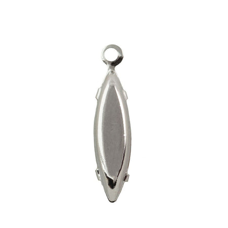 15x4mm Navy Faceted Glass Navette Stone in 1 Loop Setting