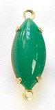15x7mm Opaque Jade Glass Navette Stone in 2 Loop Setting