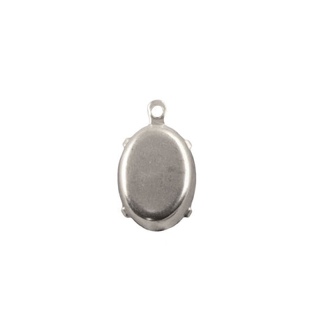 16x11mm Opaque Yellow Glass Oval Stone in 1 Loop Setting