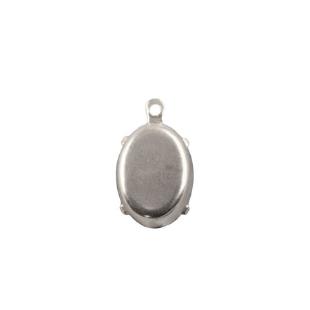 16x11mm Opaque Light Blue Glass Oval Stone in 1 Loop Setting