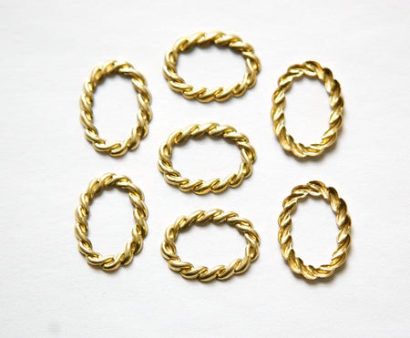 Raw Brass Twist Look Oval Connector Link (8) mtl401A