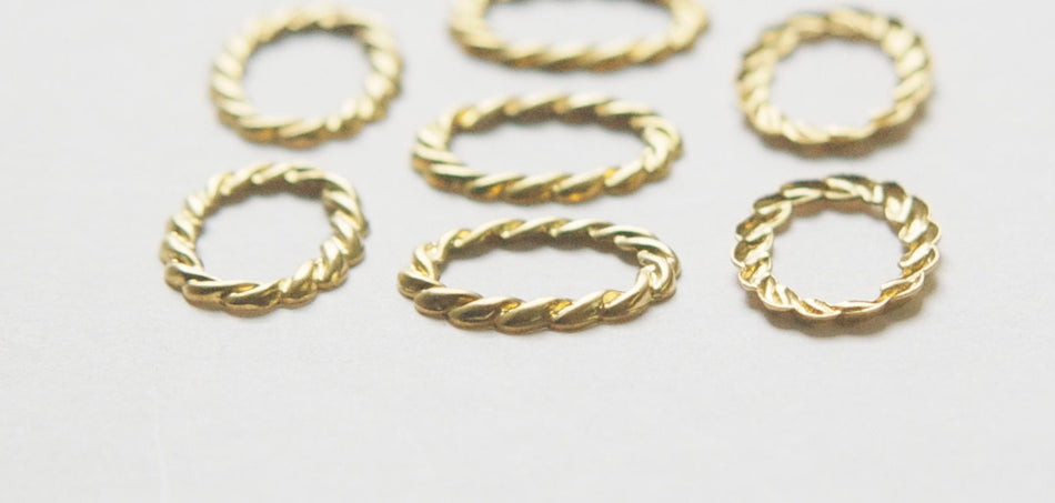 Raw Brass Twist Look Oval Connector Link (8) mtl401A