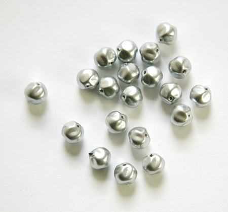 6mm Light Gray Czech Baroque Pearl Glass Beads (25)
