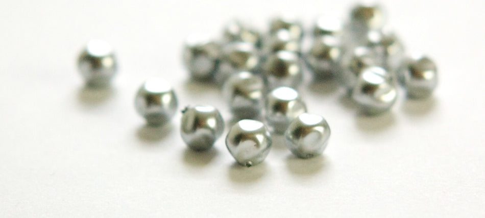 6mm Light Gray Czech Baroque Pearl Glass Beads (25)