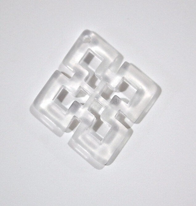 Vintage Matte Crystal Clear Acrylic Cut Out Pendant Charm (2) chr052B