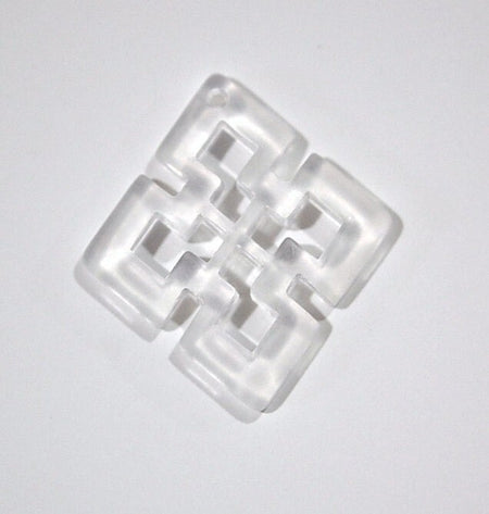 Vintage Matte Crystal Clear Acrylic Cut Out Pendant Charm (2) chr052B