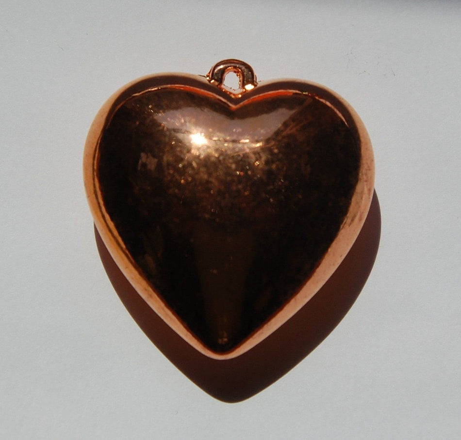 Vintage Puffy Copper Heart Pendant pnd062