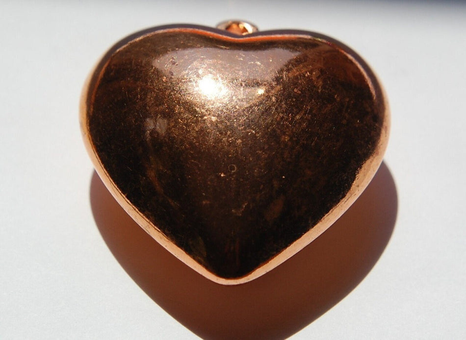 Vintage Puffy Copper Heart Pendant pnd062