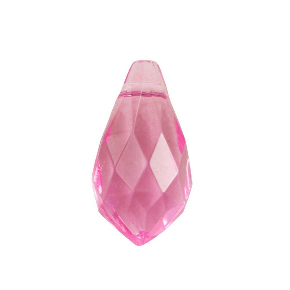 13x6mm Rose Pink Faceted Acrylic Teardrops (12)