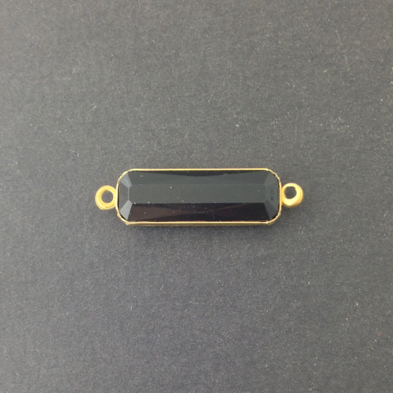 2 Loop Vintage Black Acrylic Faceted Channel Set Rectangle Drops 8x25mm (6) chr068L