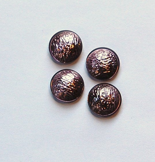 Vintage Metallic Light Purple Glass Cabochons 11mm (4) cab518