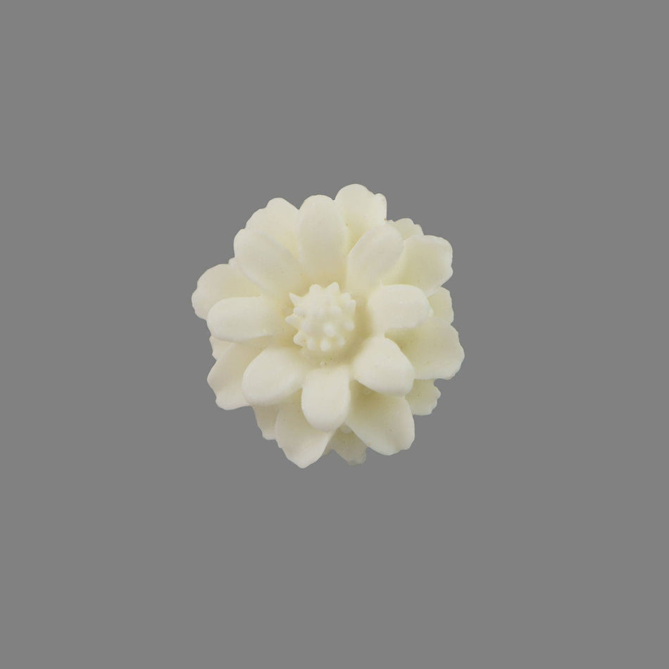 12mm Matte White Flower Acrylic Cabochon (6)
