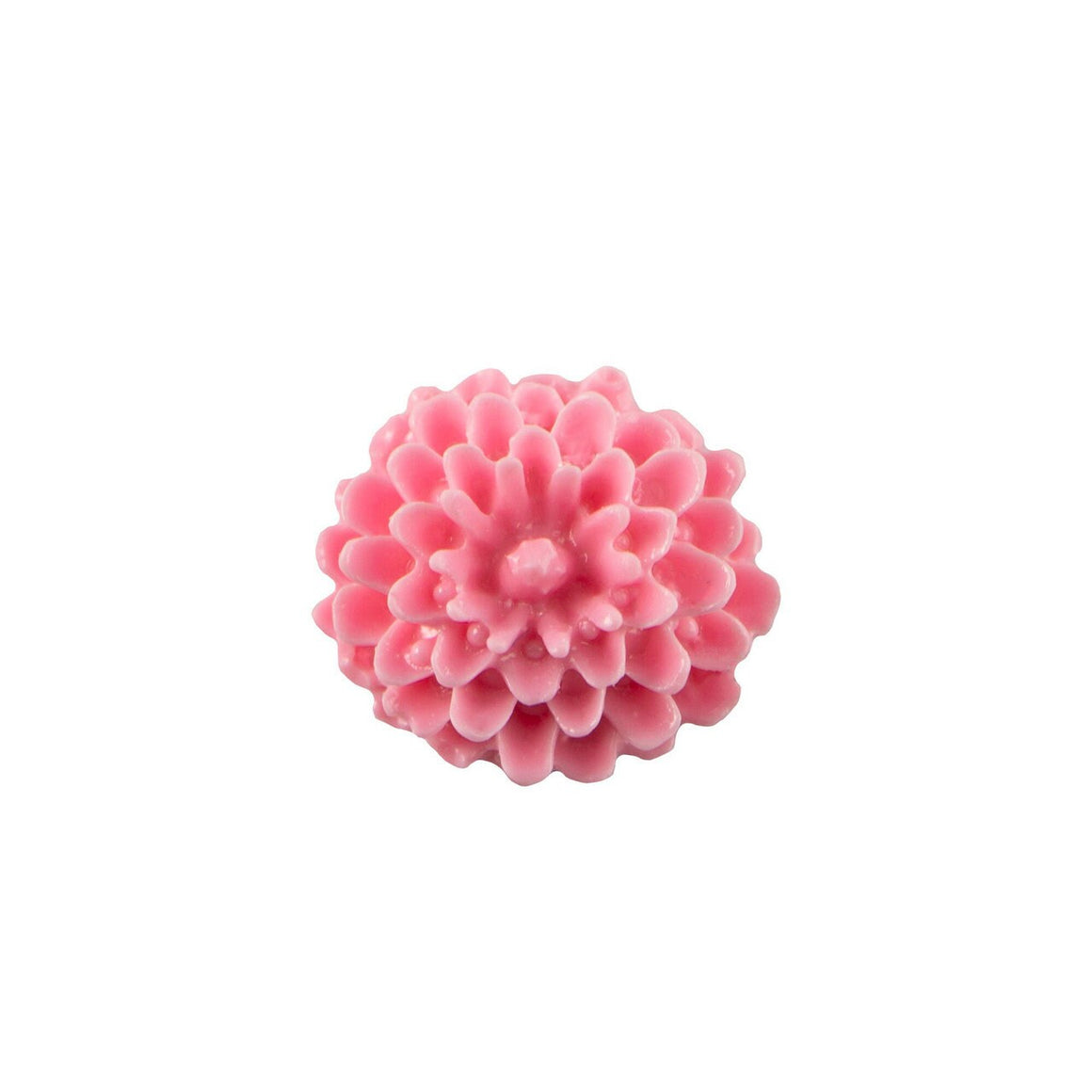 10mm Opaque Pink Dahlia Flower Acrylic Cabochon (6)