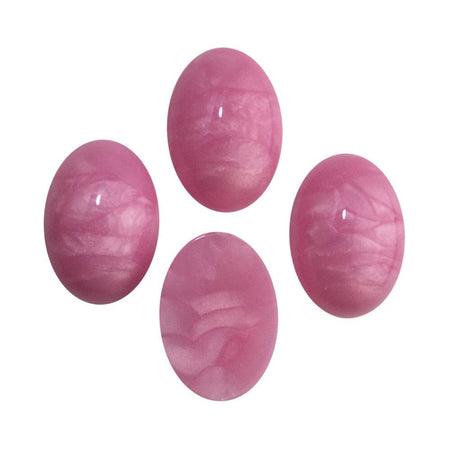 Vintage Pink Swirled Domed Cabochons Italy 18mm x 13mm (4) cab652