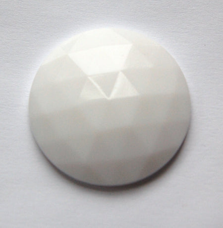 Vintage German Triangle Faceted White Glass Cabochon 35mm (1) cab663C