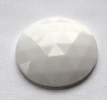 Vintage German Triangle Faceted White Glass Cabochon 35mm (1) cab663C