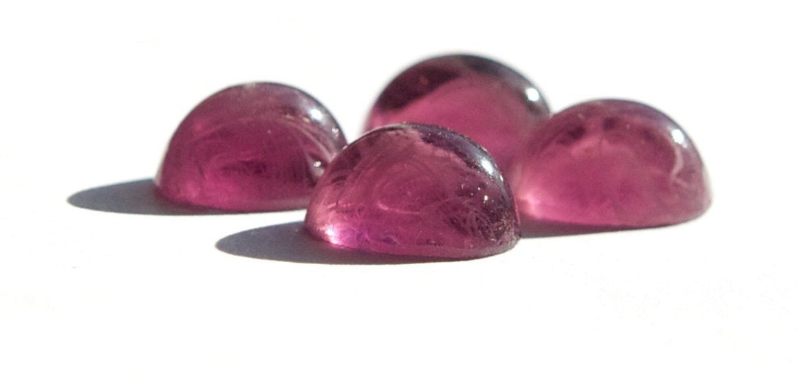 Vintage Purple and White Swirled Glass Cabochons 14x10mm cab577Q