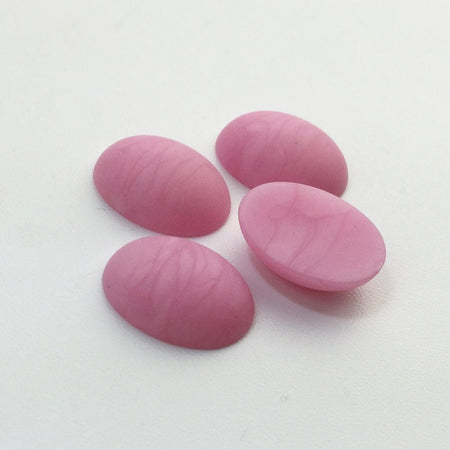Vintage Matte Pink Swirled Domed Cabochons Italy 18mm x 13mm (4) cab652G