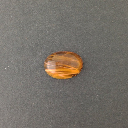 Vintage Topaz High Dome Glass Cabochons White Swirls 18x13mm (4) cab578W