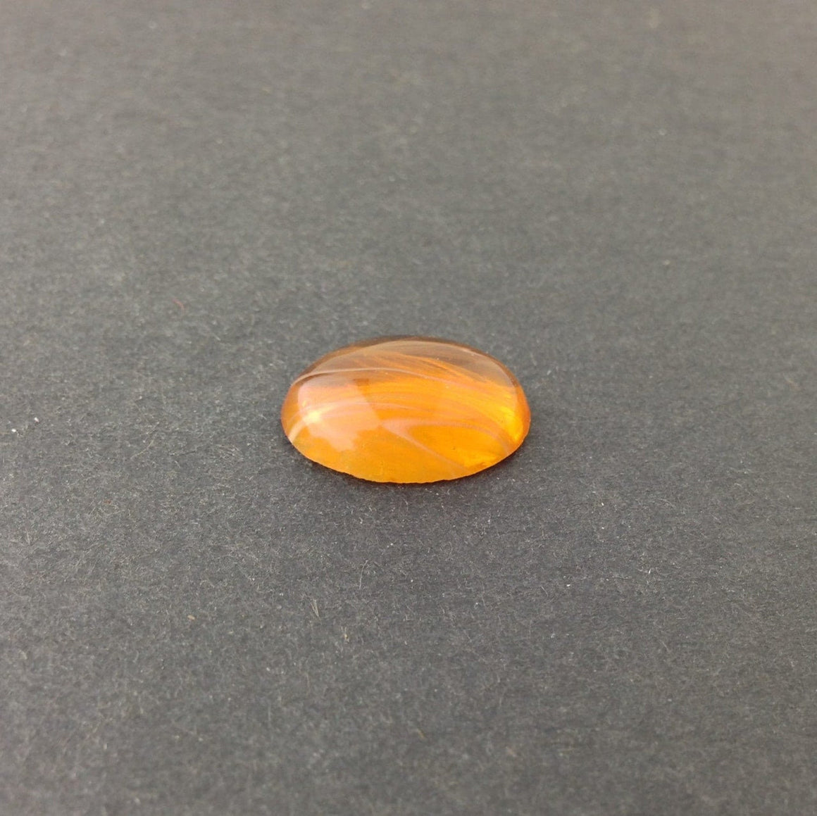 Vintage Topaz High Dome Glass Cabochons White Swirls 18x13mm (4) cab578W