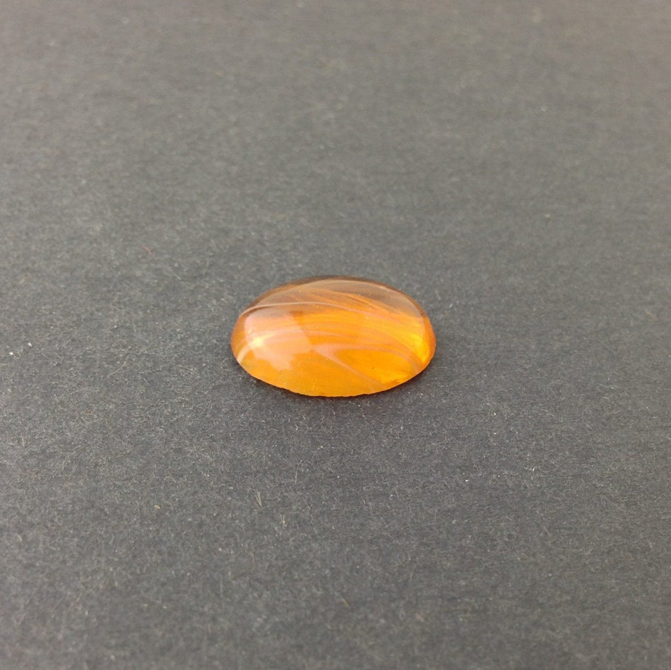 Vintage Topaz High Dome Glass Cabochons White Swirls 18x13mm (4) cab578W