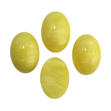 Vintage Yellow Swirled Domed Cabochons Italy 18mm x 13mm (4) cab652A