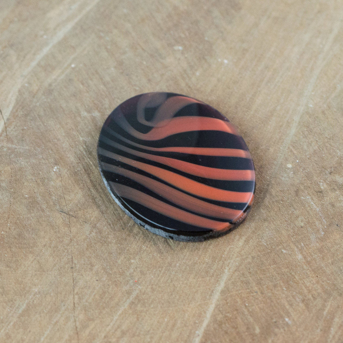 Vintage Orange and Purple Striped Zebra Cabochon 40mm x 30mm cab522A