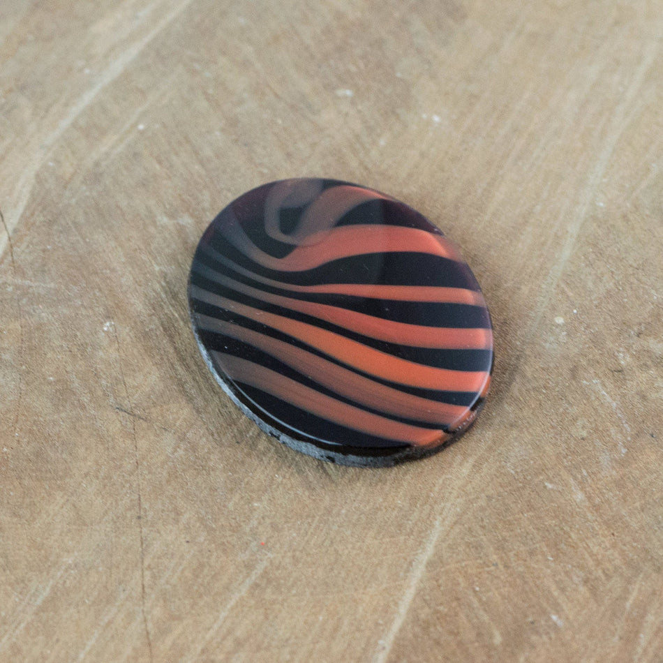 Vintage Orange and Purple Striped Zebra Cabochon 40mm x 30mm cab522A