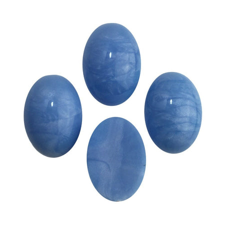 Vintage Blue Swirled Domed Cabochons Italy 18mm x 13mm (4) cab652D